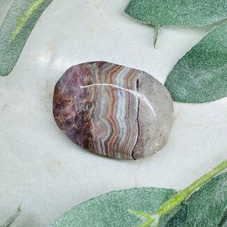 Amethyst & Crazy Lace Agate Palm Pillow Pocket Stones - Large