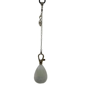 Light Up Pendulums - White Dowsing Faceted Teardrop Point Divination with Interchangeable Charms - Silver Chain, USB Charger Included
