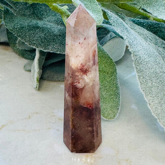 Fire Quartz (Red Hematoid) & Rainbow Moonstone Towers Generators Points - Small (2-4")