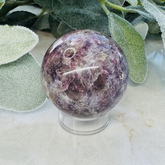 Pink Ruby Red (Rubellite)Tourmaline in Lepidolite (Unicorn) Sphere Orb -50-55mm