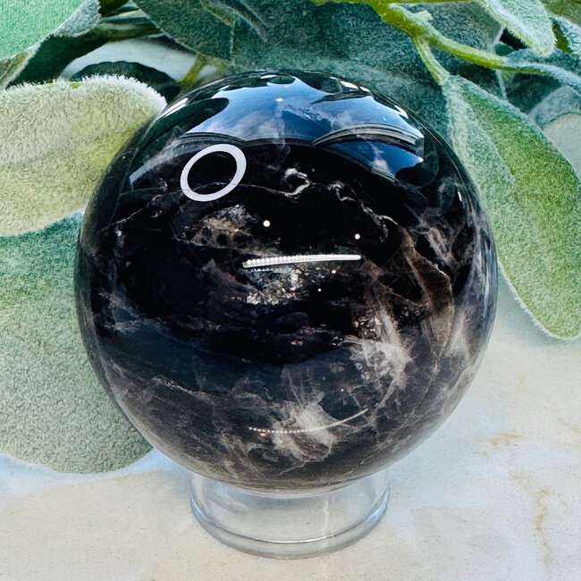 Black Rose Quartz Spheres Orb - 60-65mm