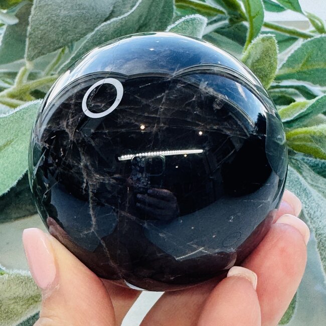 Black Rose Quartz Spheres Orb - 60-65mm
