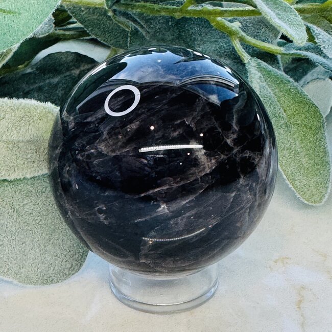 Black Rose Quartz Spheres Orb - 60-65mm