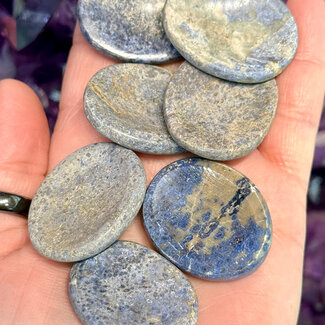 Dumortierite Worry (Thumb Fidget Relaxation Pocket) Stones - Small