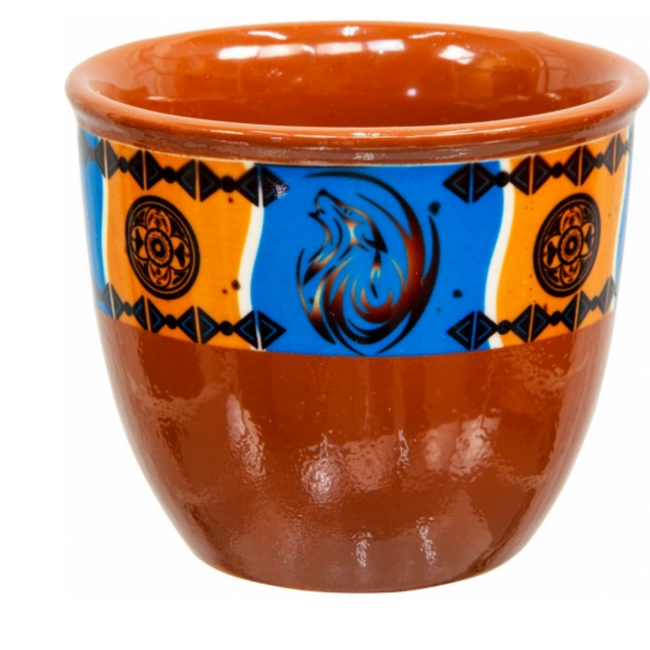 Ceramic Smudge Sage Pot Holder - Dreamcatcher & Wolf (Native)