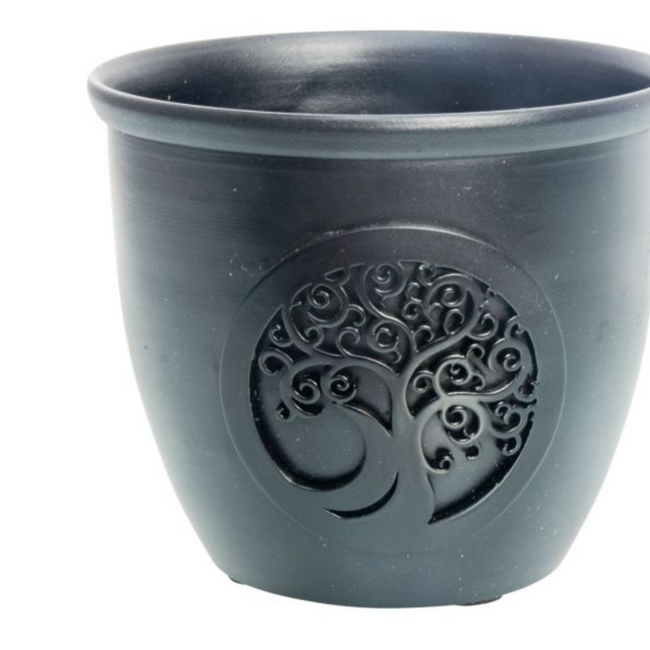 Metal Black Smudge Sage Pot Holder- Tree of Life