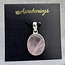 Rose Quartz Pendants - Oval Bezel Set Sterling Silver