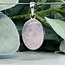Rose Quartz Pendants - Oval Bezel Set Sterling Silver