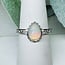 Ethiopian Opal Rings - Size 9 Teardrop Pear Bezel Set Filigree - White Bronze