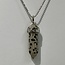 Dalmatian Jasper Necklaces - Point on Bead Chain 18" Silver Plated