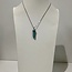 Amazonite Necklaces - Point on Bead Chain 18" Silver Plated