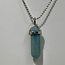 Amazonite Necklaces - Point on Bead Chain 18" Silver Plated