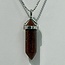 Goldstone (Gold Stone) Necklaces - Point on Bead Chain 18" Silver Plated