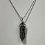 Snowflake Obsidian Necklaces - Point on Bead Chain 18" Silver Plated