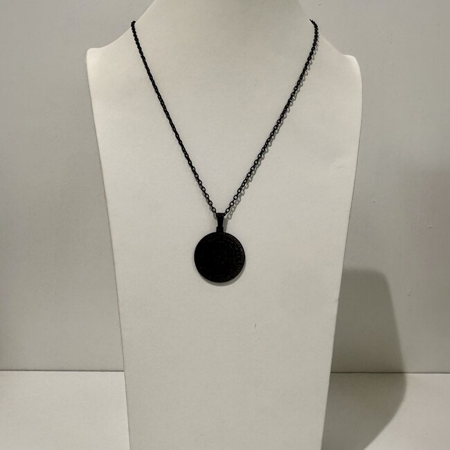 Seven (7) Archangels Sigil Talisman (Black) Necklace - Boys Seal of Solomon Pendant  - Stainless Steel