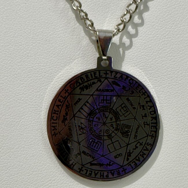 Seven (7) Archangels Sigil Talisman Necklace - Seal of Solomon Pendant  - Stainless Steel