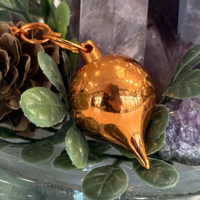 Metal (Orange) Pendulums - Round Sephoroton Dowsing Divination Orange Chain