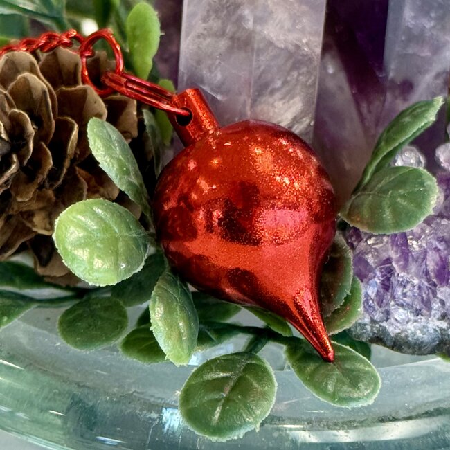 Metal (Red) Pendulums - Round Sephoroton Dowsing Divination Red Chain