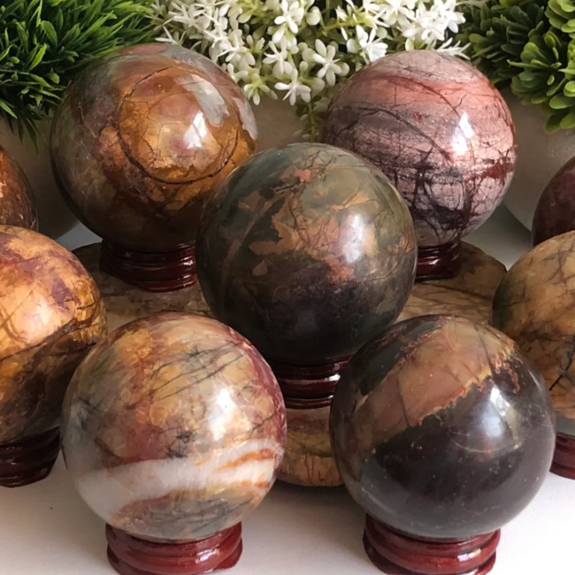 Cherry Creek Jasper Sphere Orb - 40mm