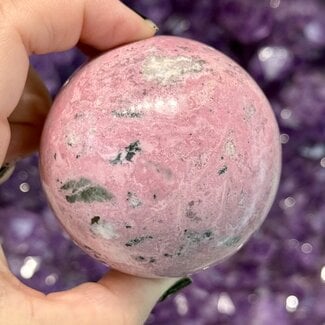 Peruvian Rhodonite Sphere Orb - 60mm