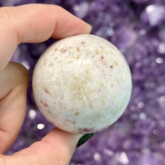 Cinnabite in Scapolite (Cinnabrite) Sphere Orb - 45mm