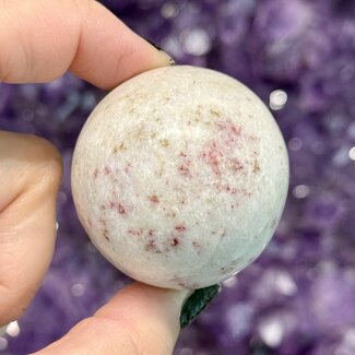 Cinnabite in Scapolite (Cinnabrite) Sphere Orb - 40mm