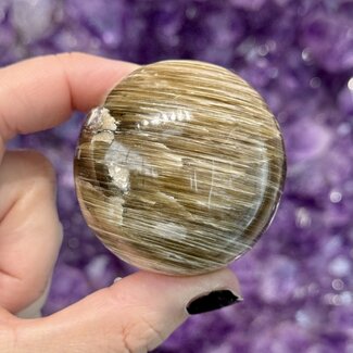 Mica (Muscovite Phlogopite) Sphere Orb - 50mm High Flash