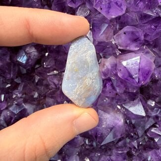 Blue Chalcedony & Moss Agate - Tumbled