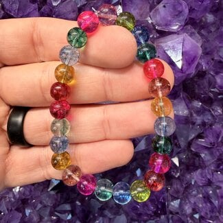 Colored Crackled Quartz Bracelets - 8mm