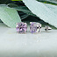 Amethyst Earrings - 8mm Faceted Round Stud - Claw Prong Set Sterling Silver