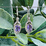 Amethyst Earrings - Teardrop Pear Faceted Decorated Bezel Set - Sterling Silver
