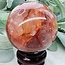 Fire Quartz (Red Hematoid Ferruginous) Sphere Orb (AAA Grade) (Star Inclusion) - 65-70mm