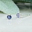 Iolite (Water Sapphire) 3mm Stud Faceted - Claw Prong Set Sterling Silver