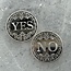 Coin Yes No - Mystical Flip Answer Silver Metal In Case - Divination Tool