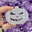 Selenite (Satin Spar Gypsum) Pumpkin Jack-O-Latern Carving Figurine - 2-3"