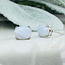 Blue Lace Agate Earrings - Oval Claw Prong Set - Sterling Silver
