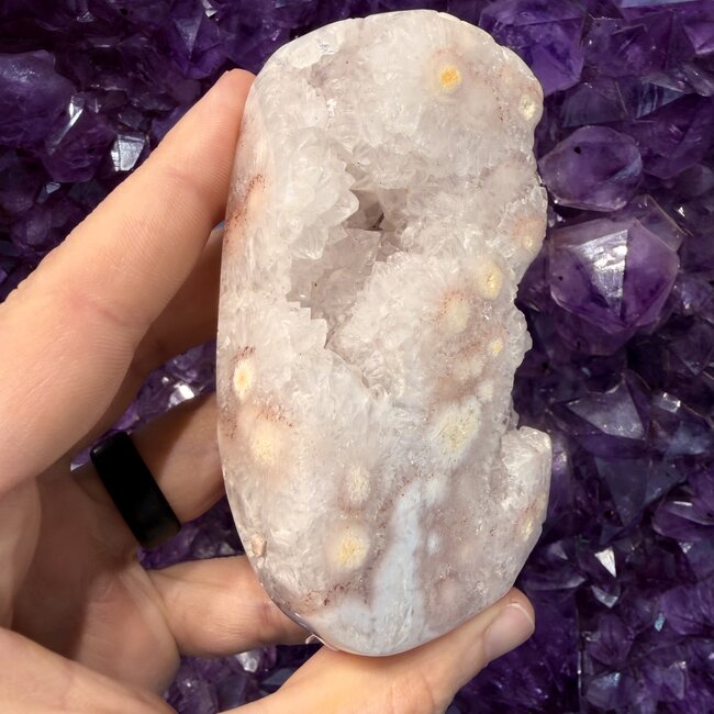 Pink Amethyst Palm Stone Druzy - XXL