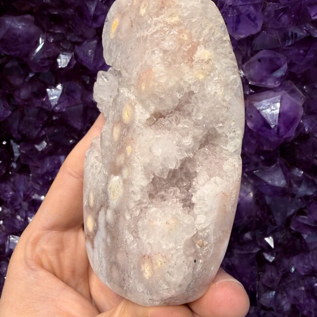 Pink Amethyst Palm Stone Druzy - XXL