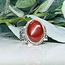 Carnelian Men's Rings - Size 11 Oval Bezel Set Decorative Band - Sterling Silver