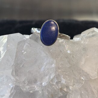 Lapis Lazuli Rings - Size 8 Oval #2 Bezel Set -Sterling Silver