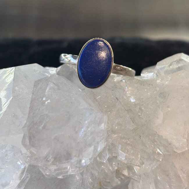 Lapis Lazuli Rings - Size 8 Oval #2 Bezel Set -Sterling Silver