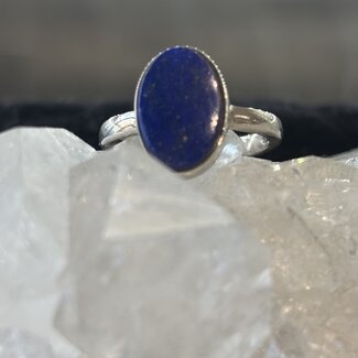 Lapis Lazuli Rings - Size 6 Oval #2 Bezel Set - Sterling Silver