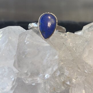 Lapis Lazuli Ring - Size 6 #2 Teardrop Pear - Sterling Silver