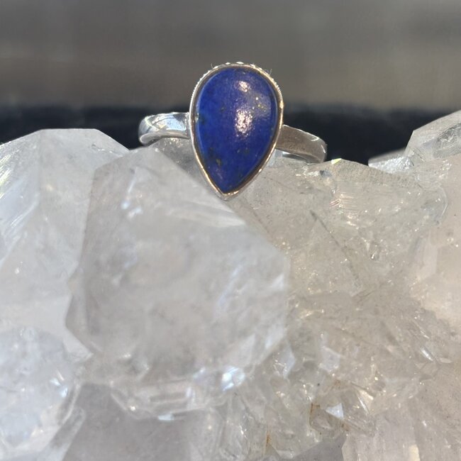 Lapis Lazuli Ring - Size 6 #2 Teardrop Pear - Sterling Silver