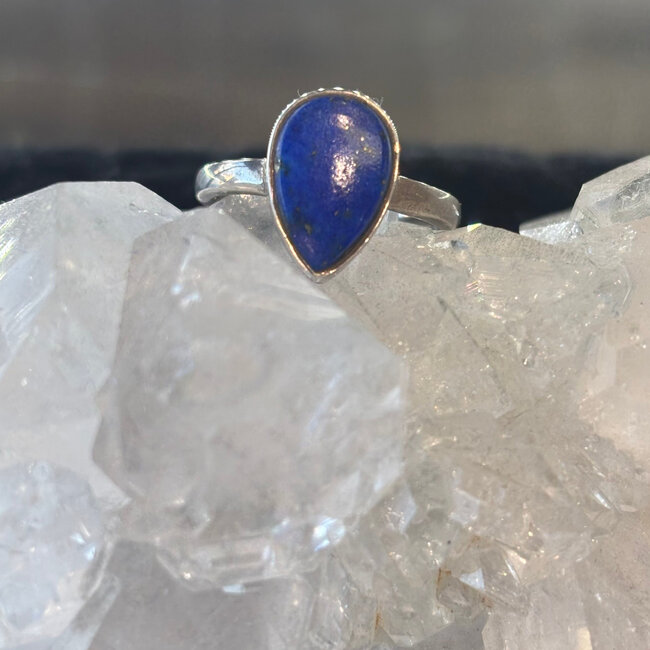 Lapis Lazuli Ring - Size 6 #2 Teardrop Pear - Sterling Silver