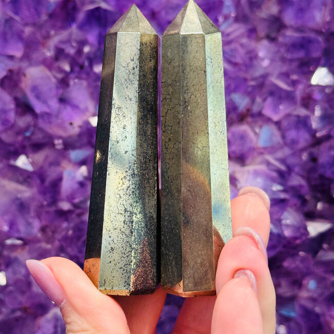 Pyrite Faceted Towers Points Generators - Medium 2-4"