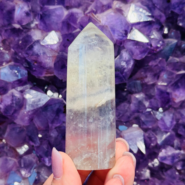 Lavender Rainbow Fluorite Cylinder - Towers Point Generators Medium (3-4")