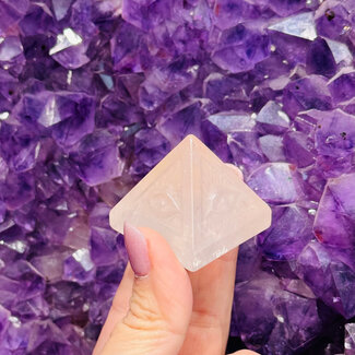Clear Crystal Quartz Eye Pyramids - Medium 1.5" All Seeing Evil Eye
