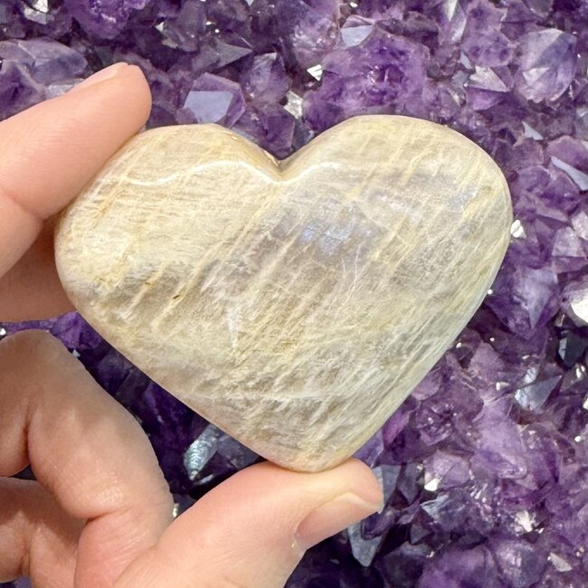 Black Moonstone Heart - Medium