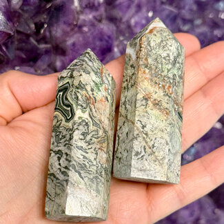 Crazy Lace Agate Tower Point Generator - Medium (3 - 5")